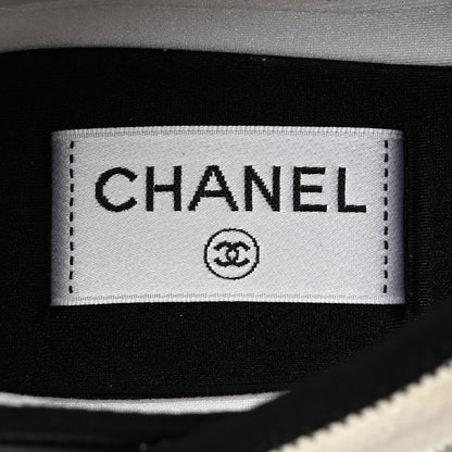 Chanel Velvet Calfskin Mixed Fibers CC Sneakers 40 Ivory Black 8 of 13