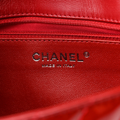 Chanel Patent Chevron Quilted Medium Single Flap Red 6 of 12
