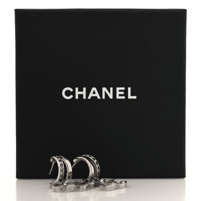 Chanel Crystal CC Drop Earrings Silver 5 of 5