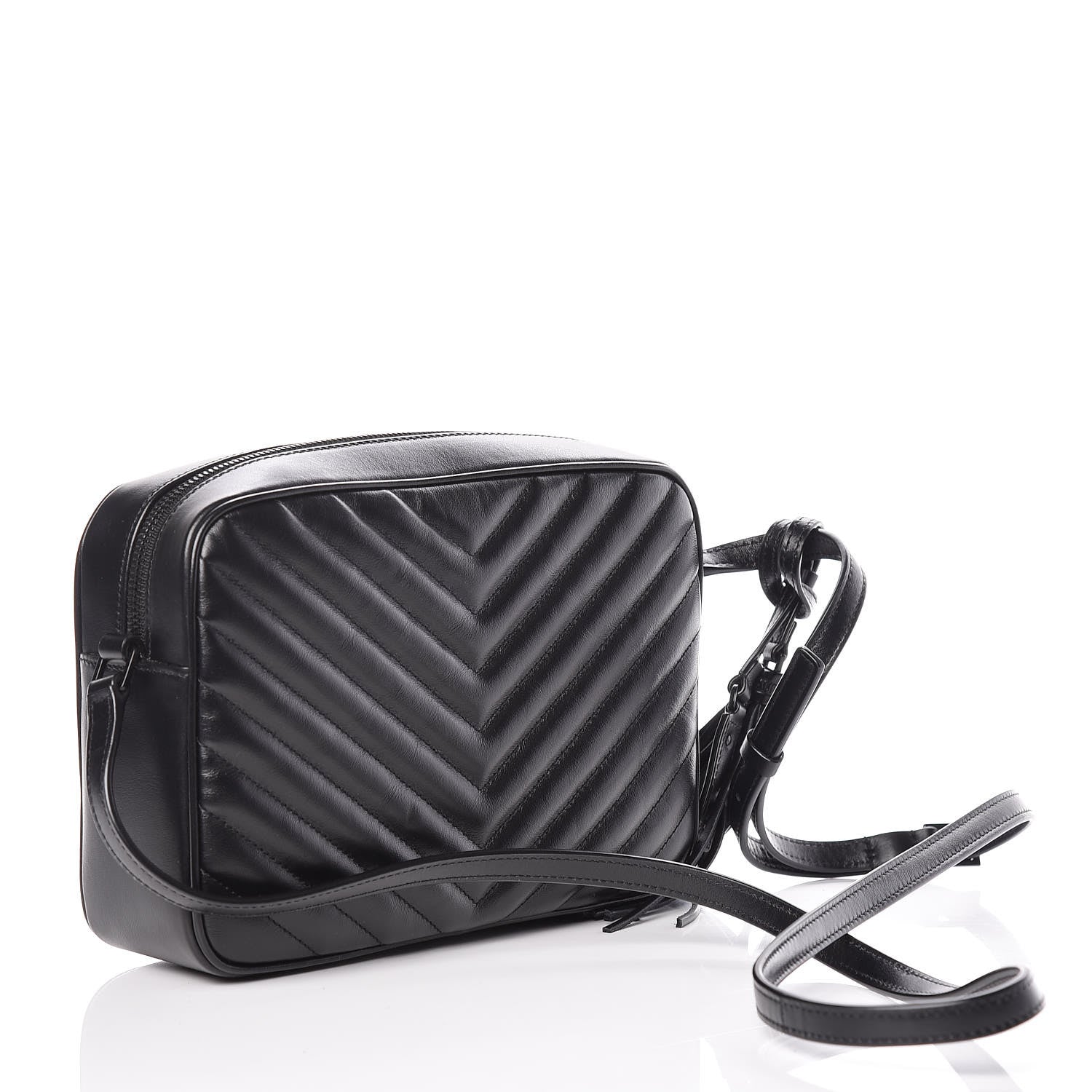 Saint Laurent Calfskin Matelasse Monogram Lou Camera Bag Black 3 of 9