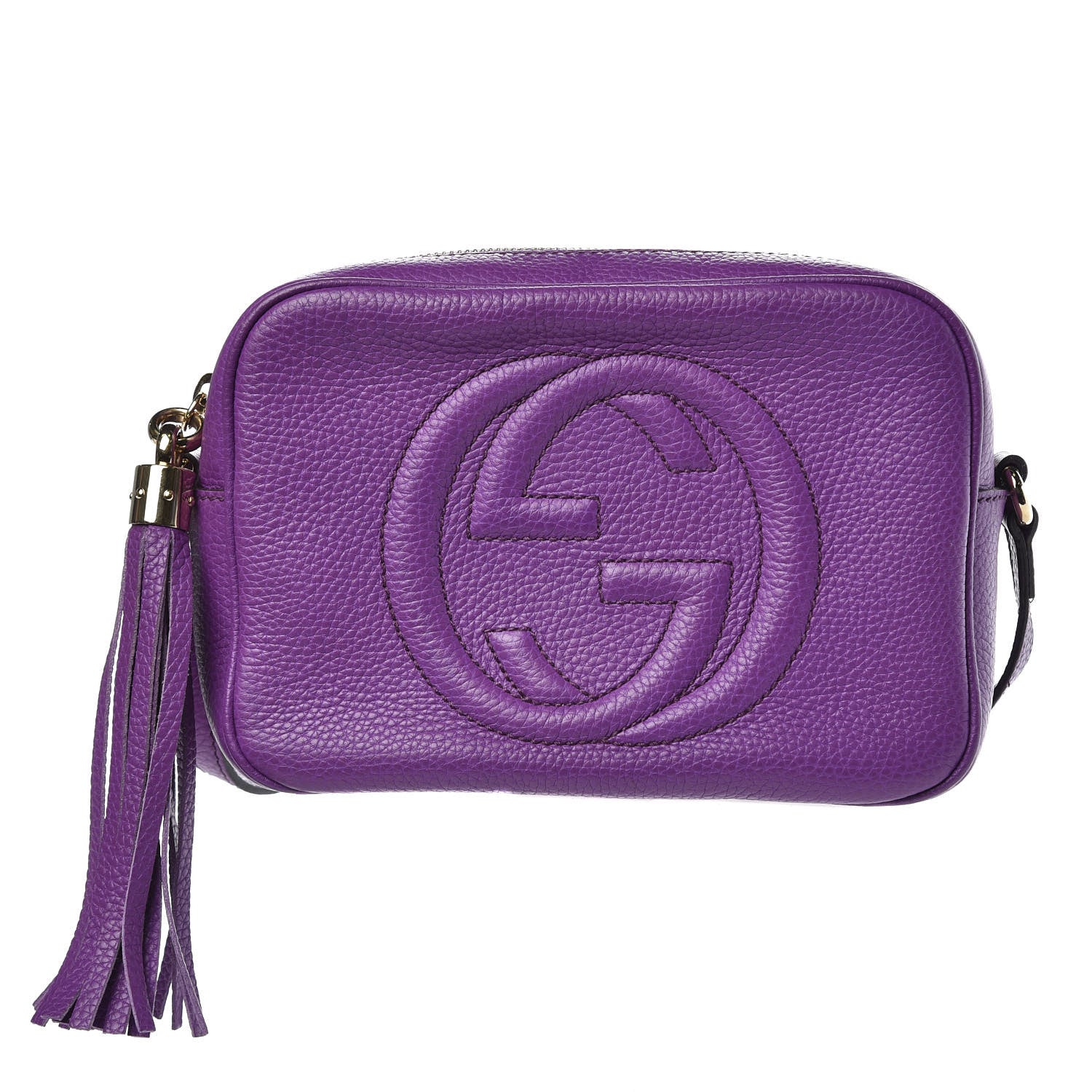 Gucci Pebbled Calfskin Small Soho Disco Bag Shine Purple 1 of 12
