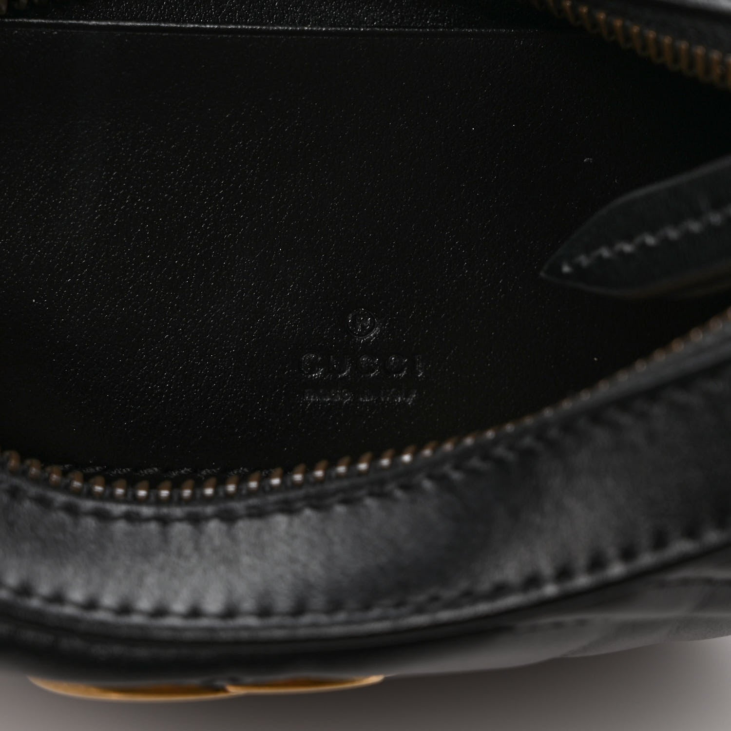 Gucci Calfskin Matelasse Chevron Mini GG Marmont Half Moon Hobo Black 6 of 8