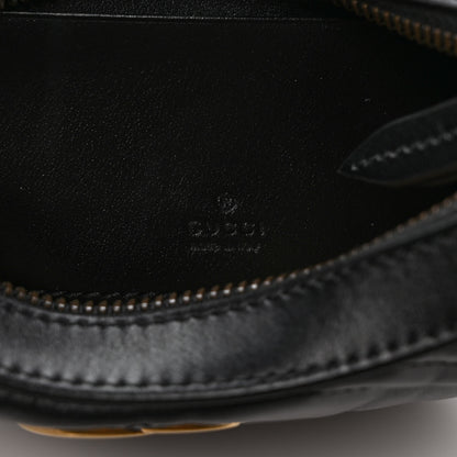 Gucci Calfskin Matelasse Chevron Mini GG Marmont Half Moon Hobo Black 6 of 8