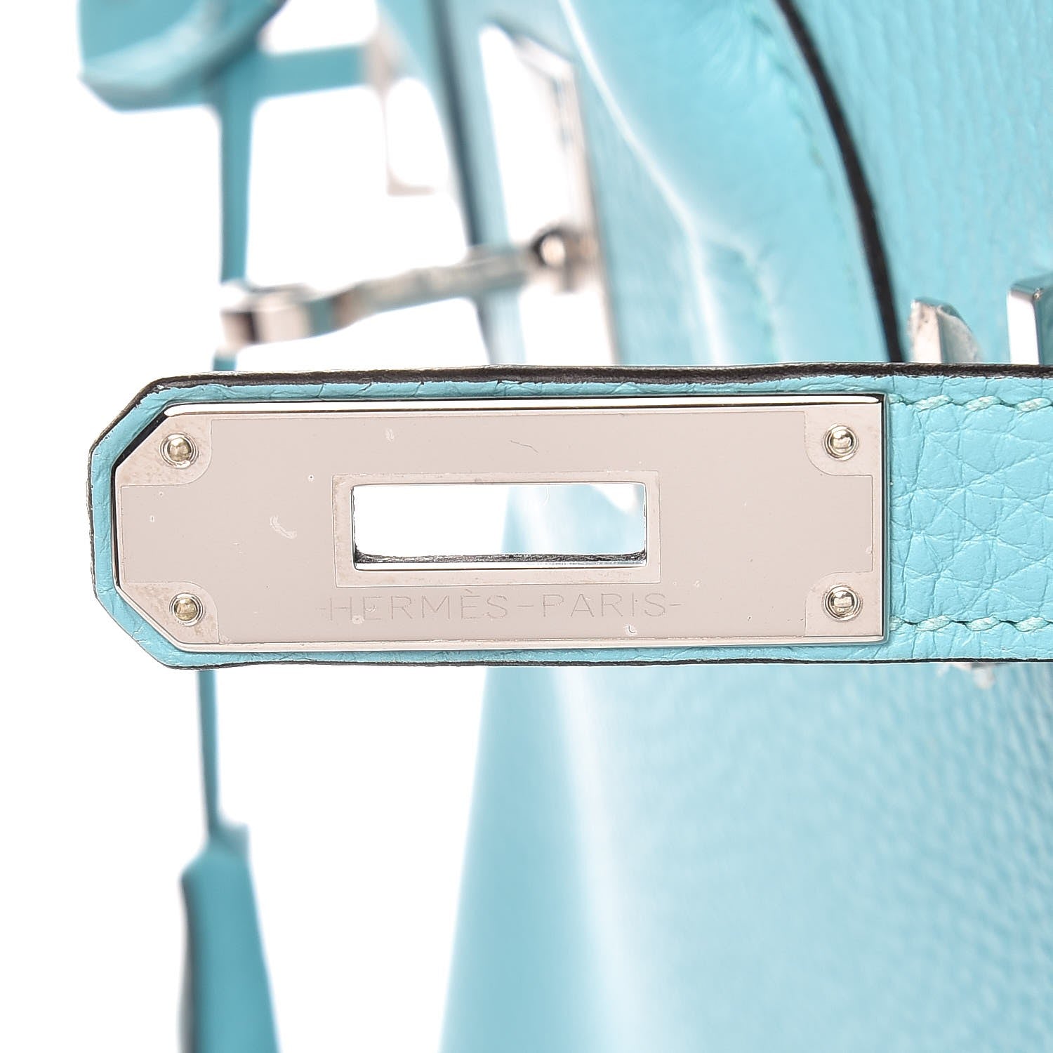 Hermes Taurillon Clemence Birkin 30 Bleu Atoll 10 of 34