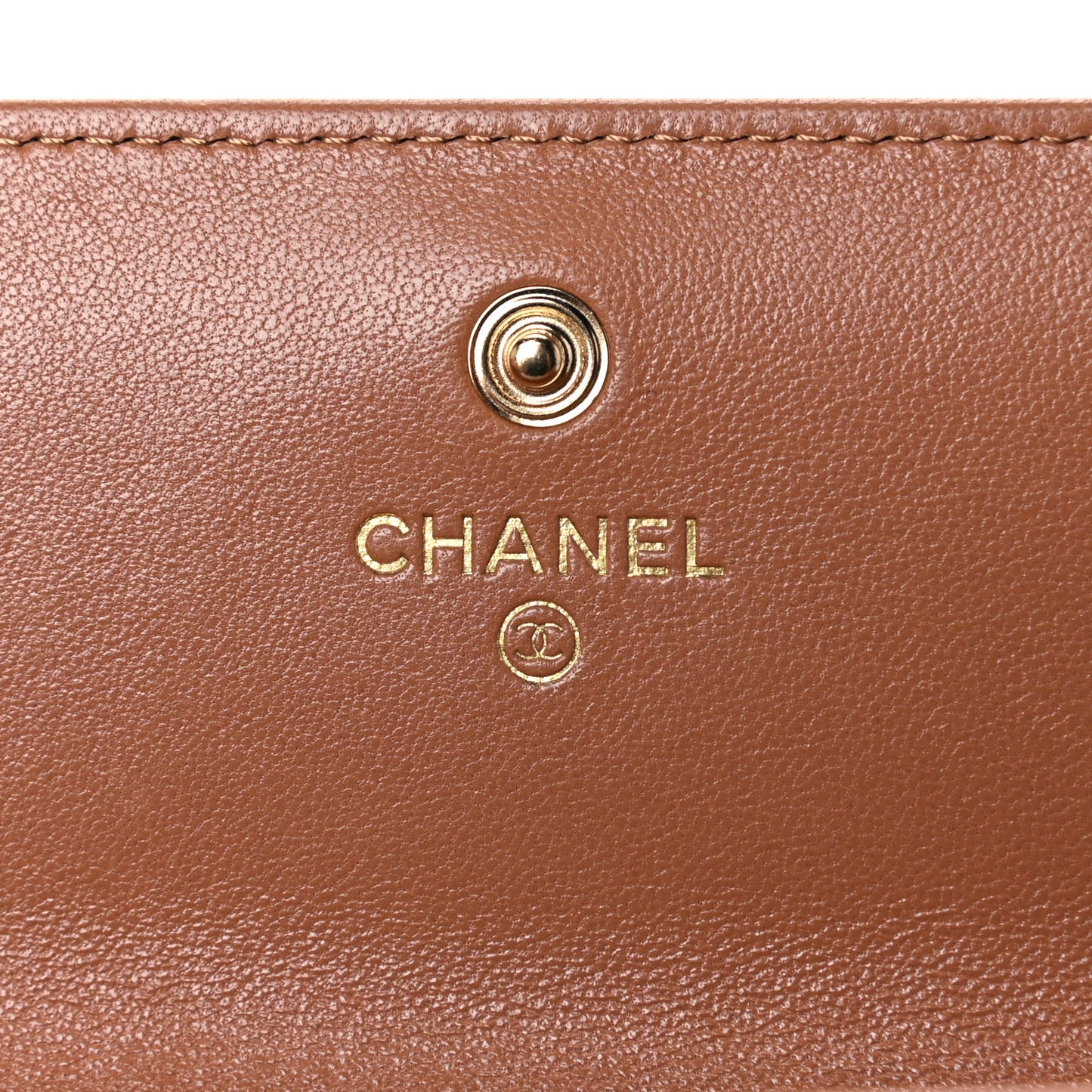 Lambskin Quilted Chanel 19 Flap Wallet Brown