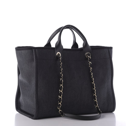 Chanel Mixed Fibers Calfskin Medium Deauville Tote Black 3 of 10