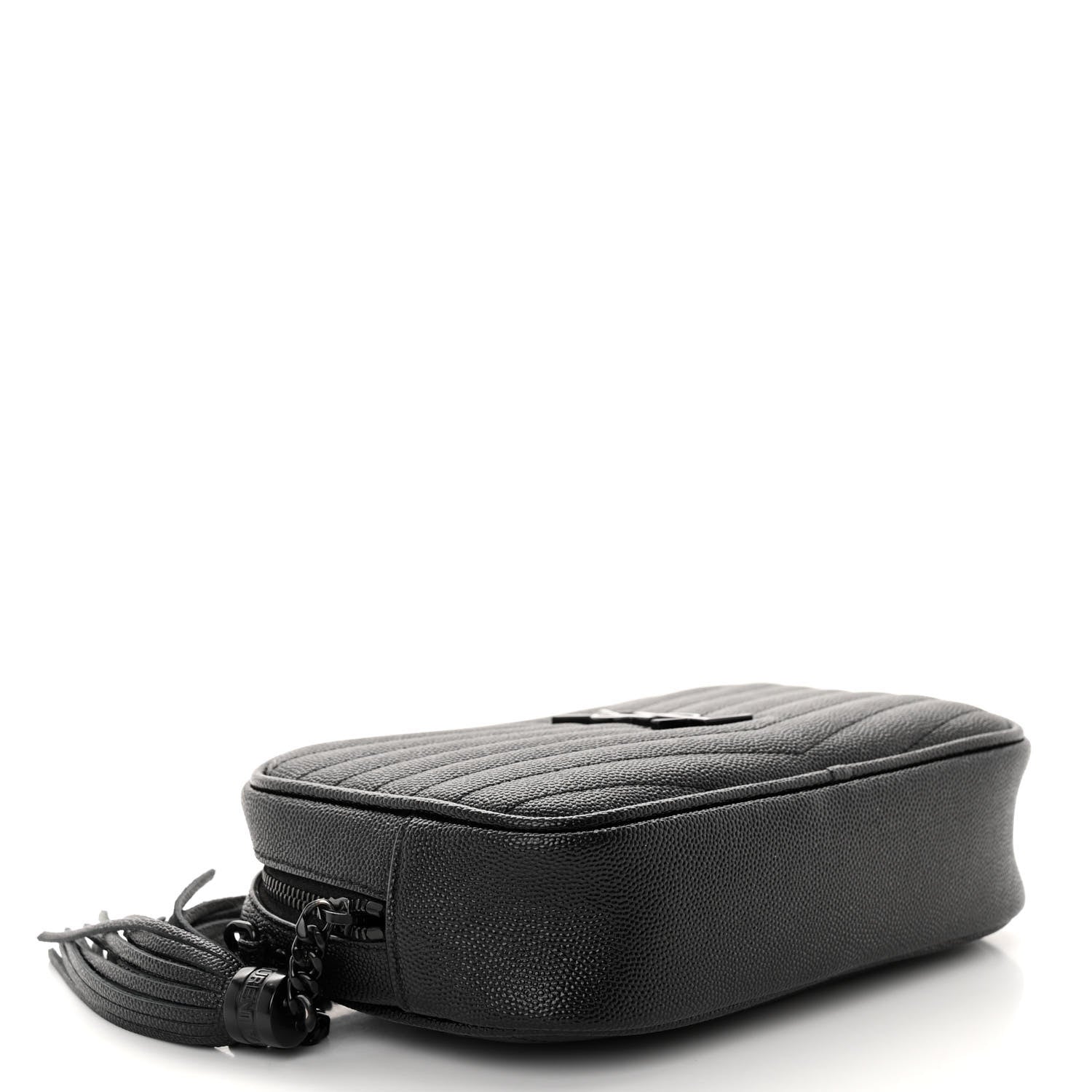 Saint Laurent Grain De Poudre Matelasse Monochrome Monogram Mini Lou Camera Bag Black 4 of 9