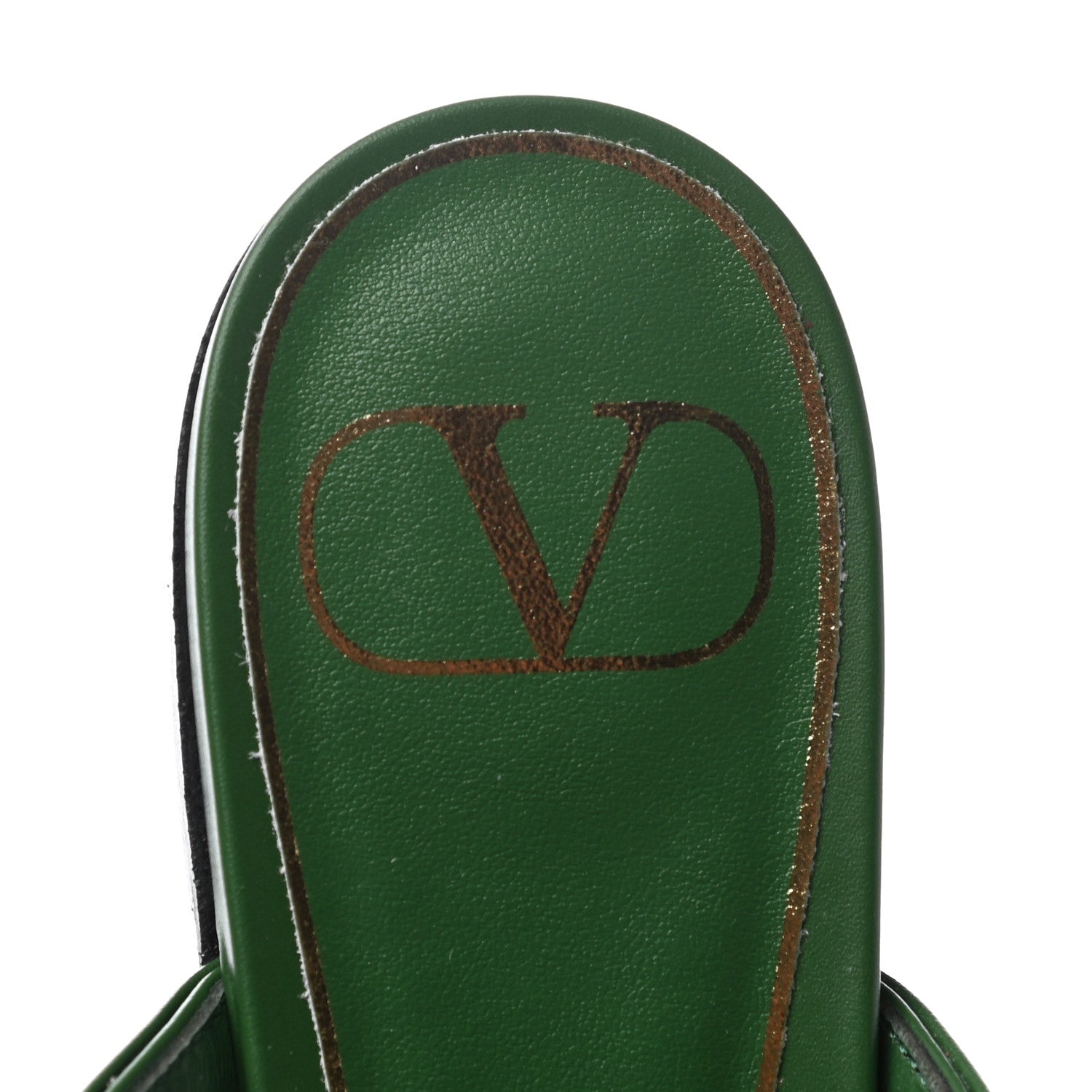 Valentino Garavani Calfskin Roman Stud Ankle Strap Flat Mules 36 Fern 7 of 8