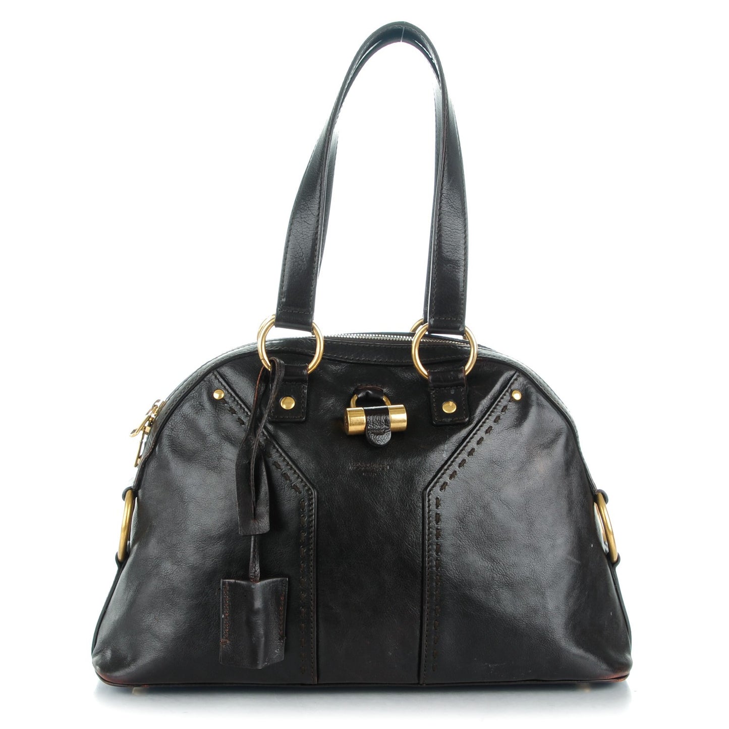 Patent Calfskin Medium Muse Chocolate