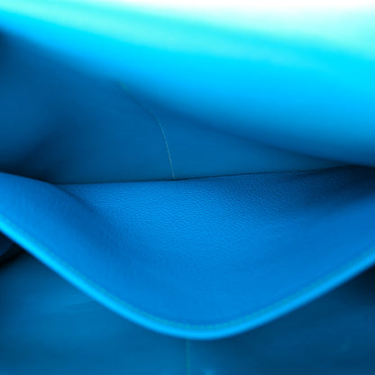 Hermes Taurillon Clemence Halzan 31 GM Bleu Frida 6 of 12