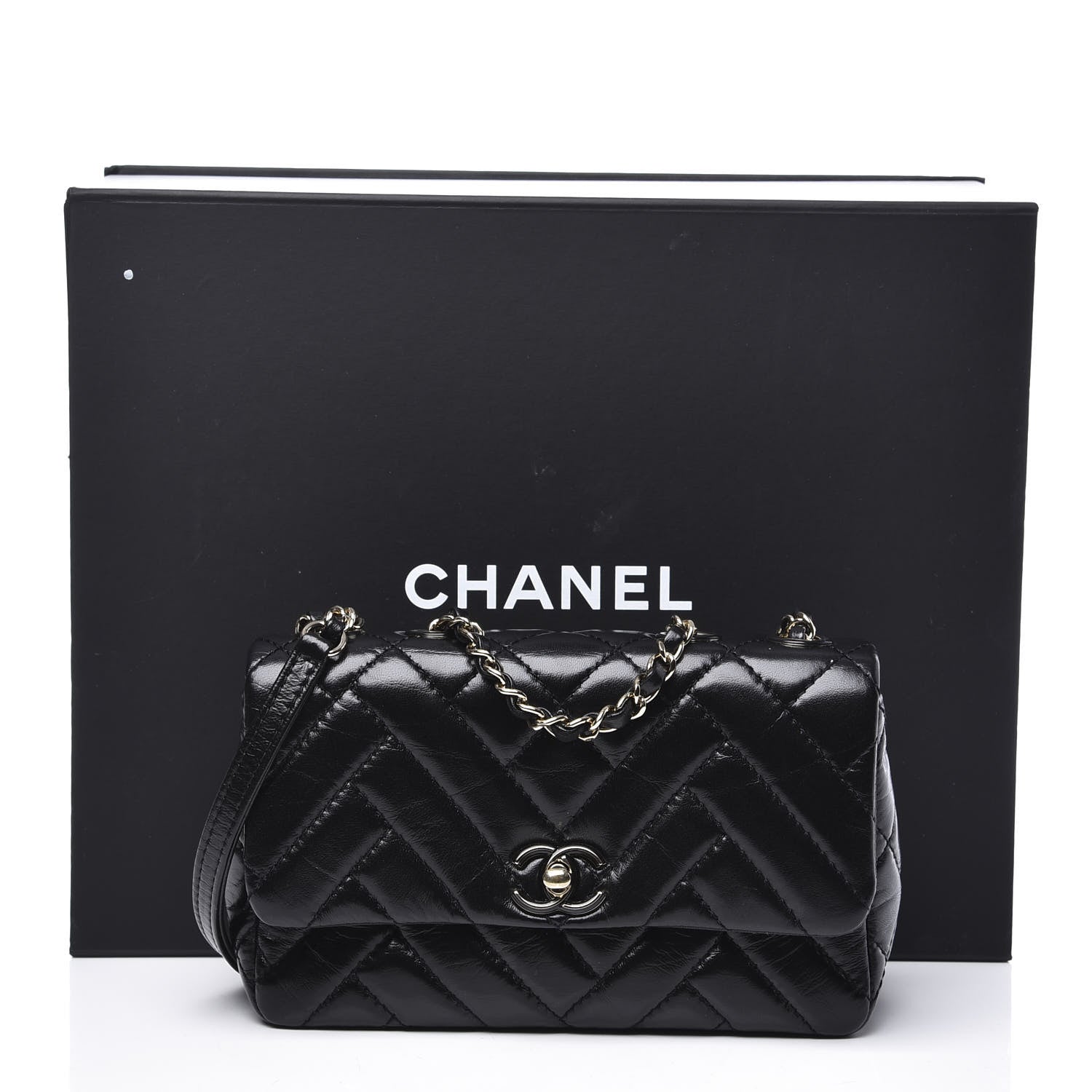 Chanel Shiny Lambskin Quilted Small Montcoco Flap Black 10 of 10