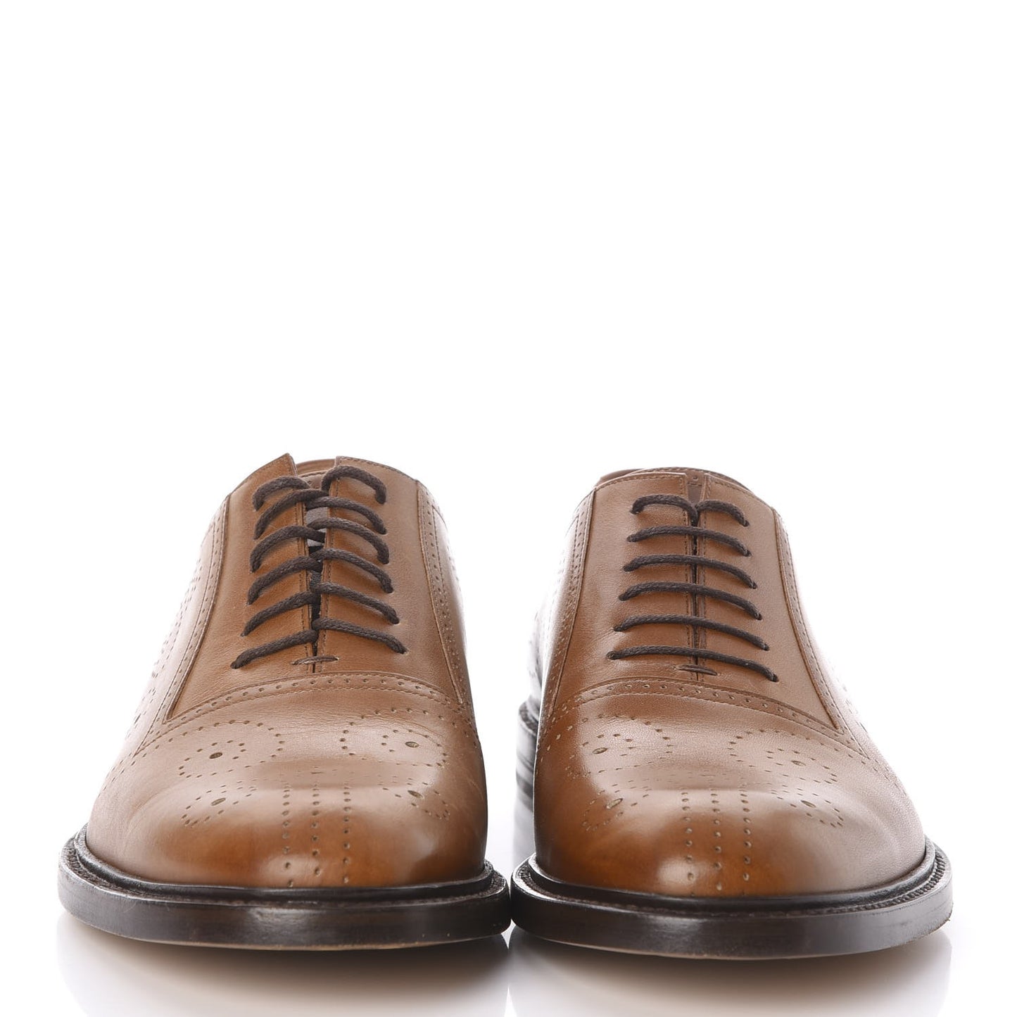 Calfskin Bee Perforated Mens Lace Up Oxfords 7 Brown