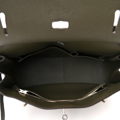 Hermes Taurillon Clemence Jypsiere 34 Vert De Gris 5 of 11