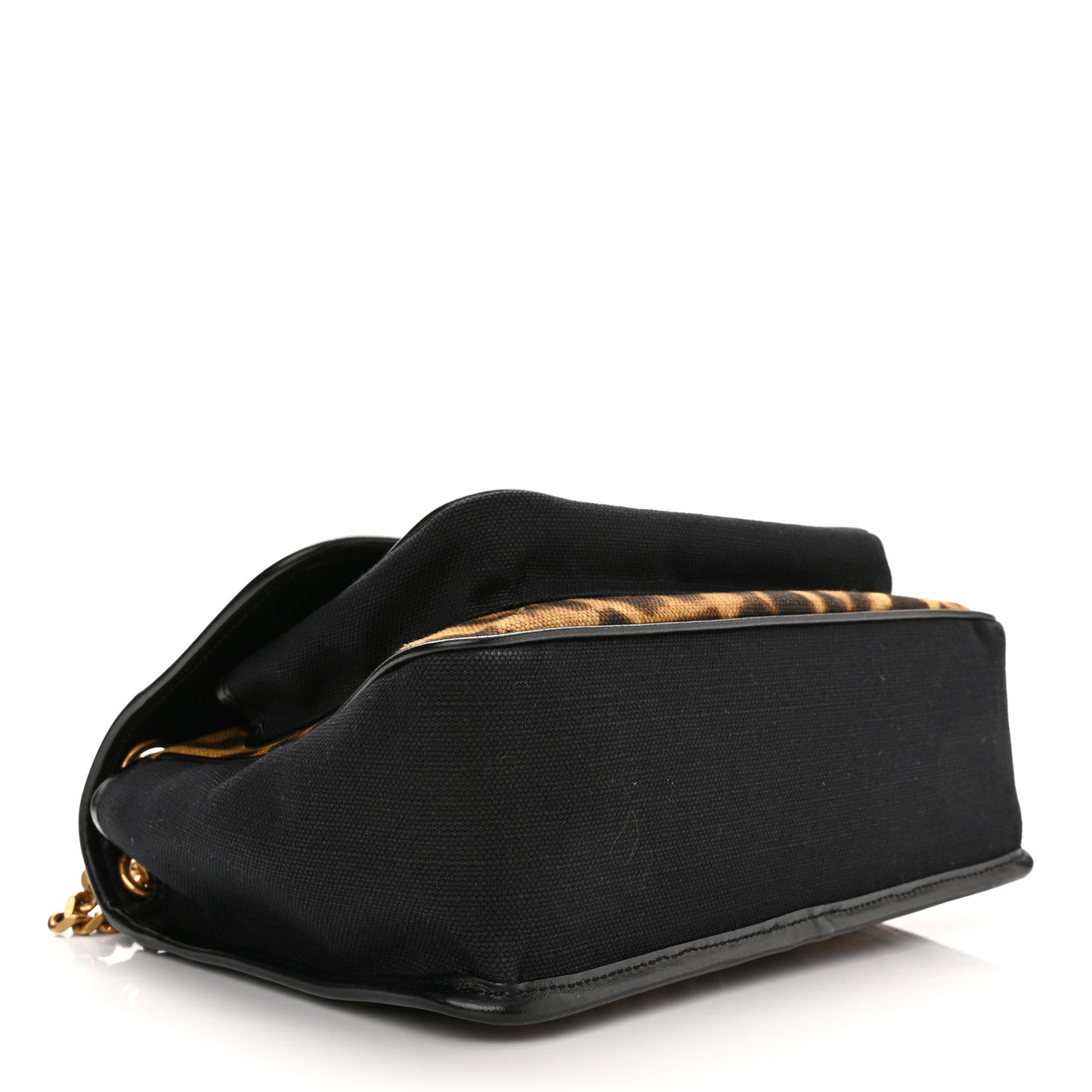 Saint Laurent Smooth Calfskin Canvas Leopard Print Medium Niki Chain Satchel Light Natural 4 of 11