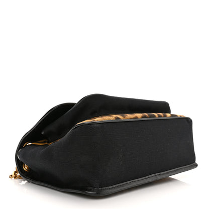 Saint Laurent Smooth Calfskin Canvas Leopard Print Medium Niki Chain Satchel Light Natural 4 of 11