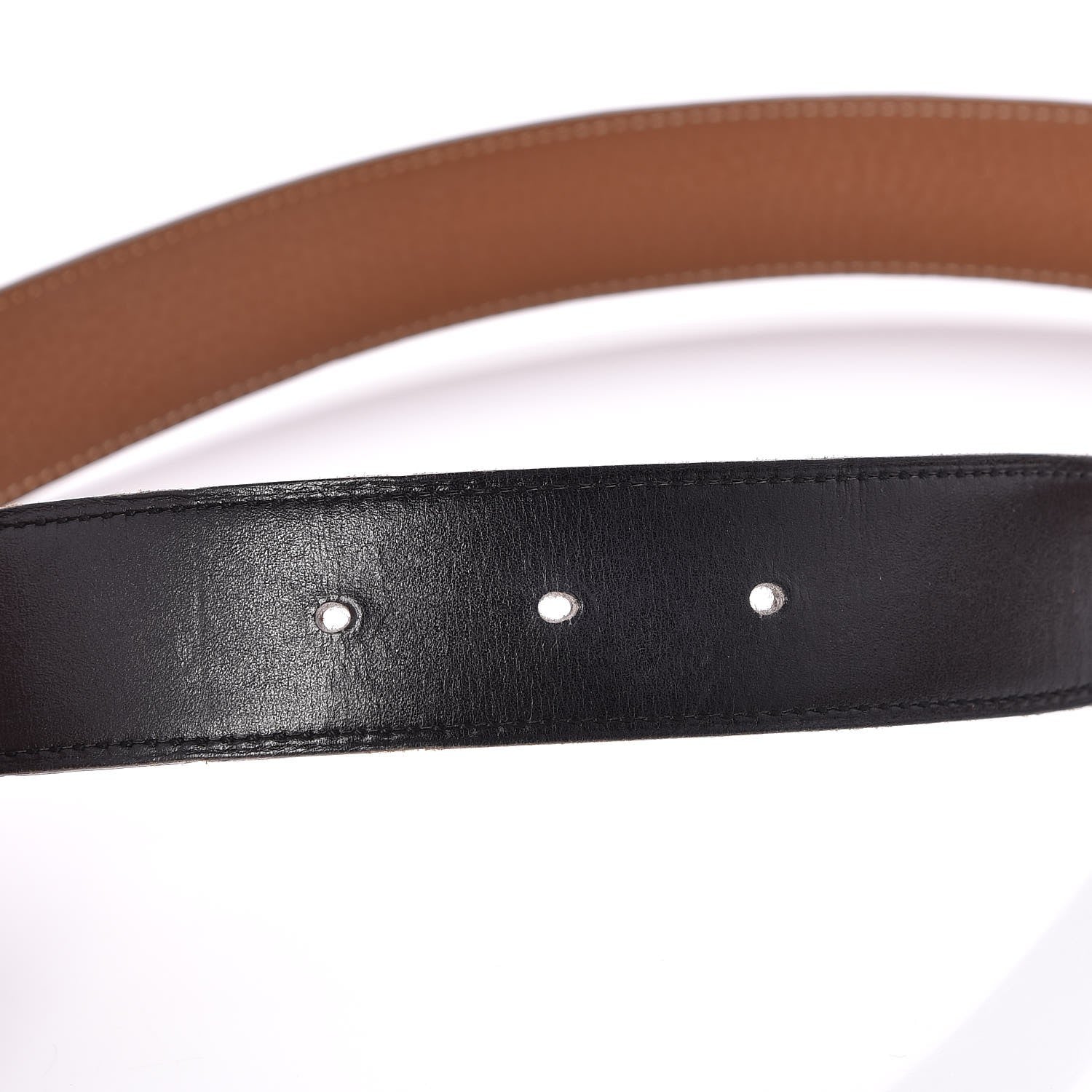 Hermes Box Togo 32mm H Belt 80 Black Gold 6 of 9