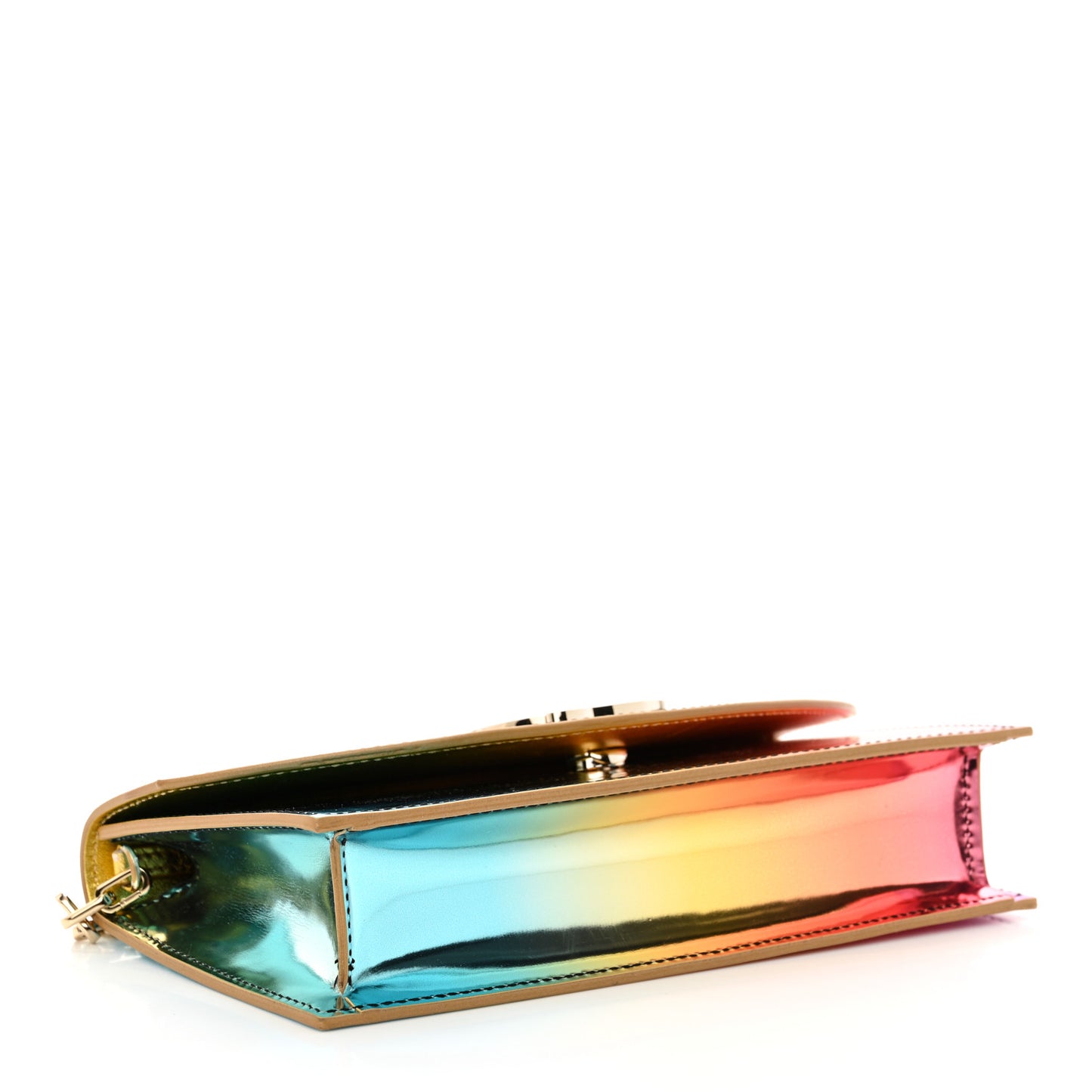 Metallic Specchio Boreal Loubi54 Crossbody Clutch Multicolor Gold