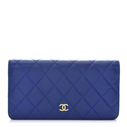 Chanel Lambskin Quilted Yen Wallet Blue 1 of 10