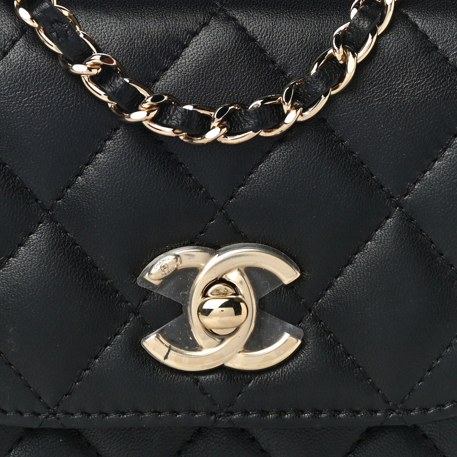 Chanel Lambskin Quilted Mini Trendy CC Clutch With Chain Black 8 of 11