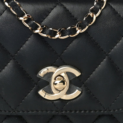 Chanel Lambskin Quilted Mini Trendy CC Clutch With Chain Black 8 of 11