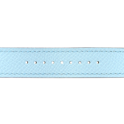 Hermes Epsom 38mm Apple Watch Double Tour Band Bleu Paon 4 of 10