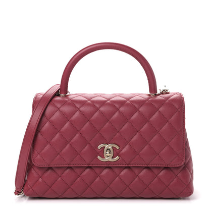 Chanel Caviar Quilted Small Coco Handle Flap Dark Pink 1 of 4