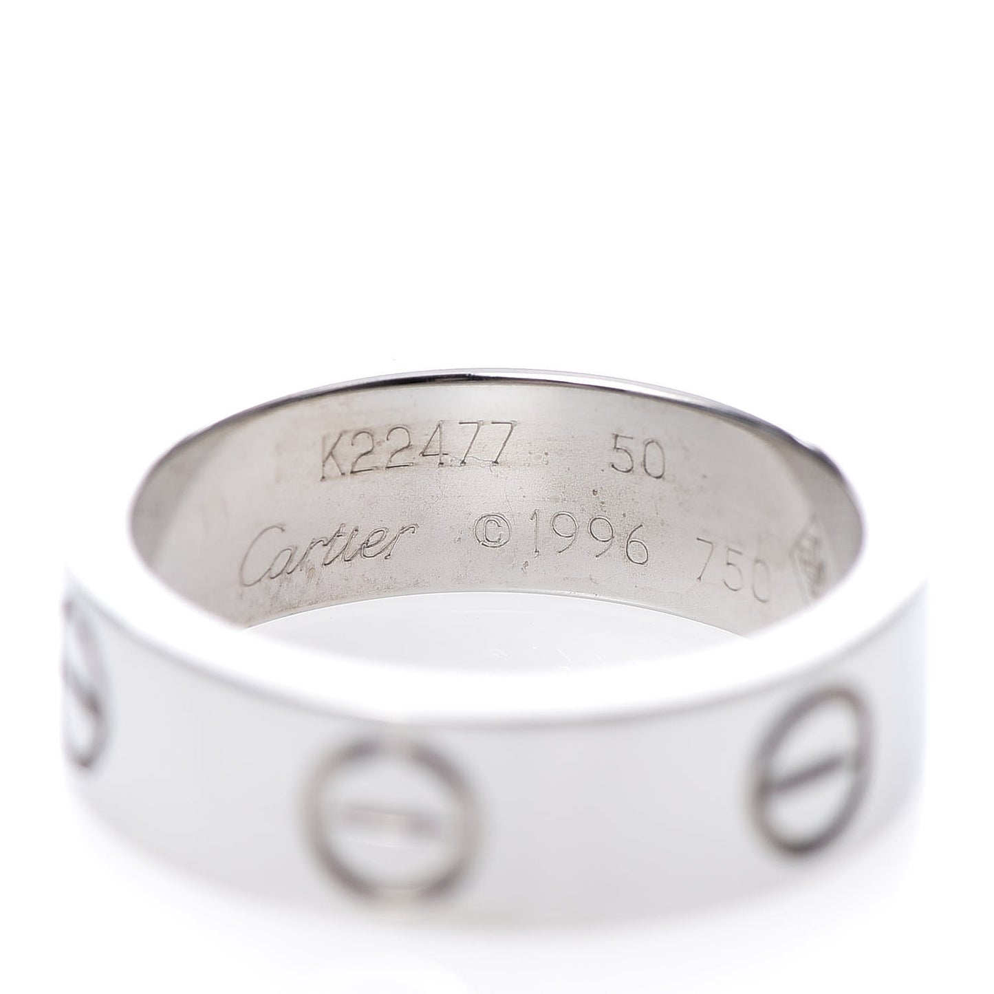18K White Gold 5.5mm LOVE Ring 50 5.25