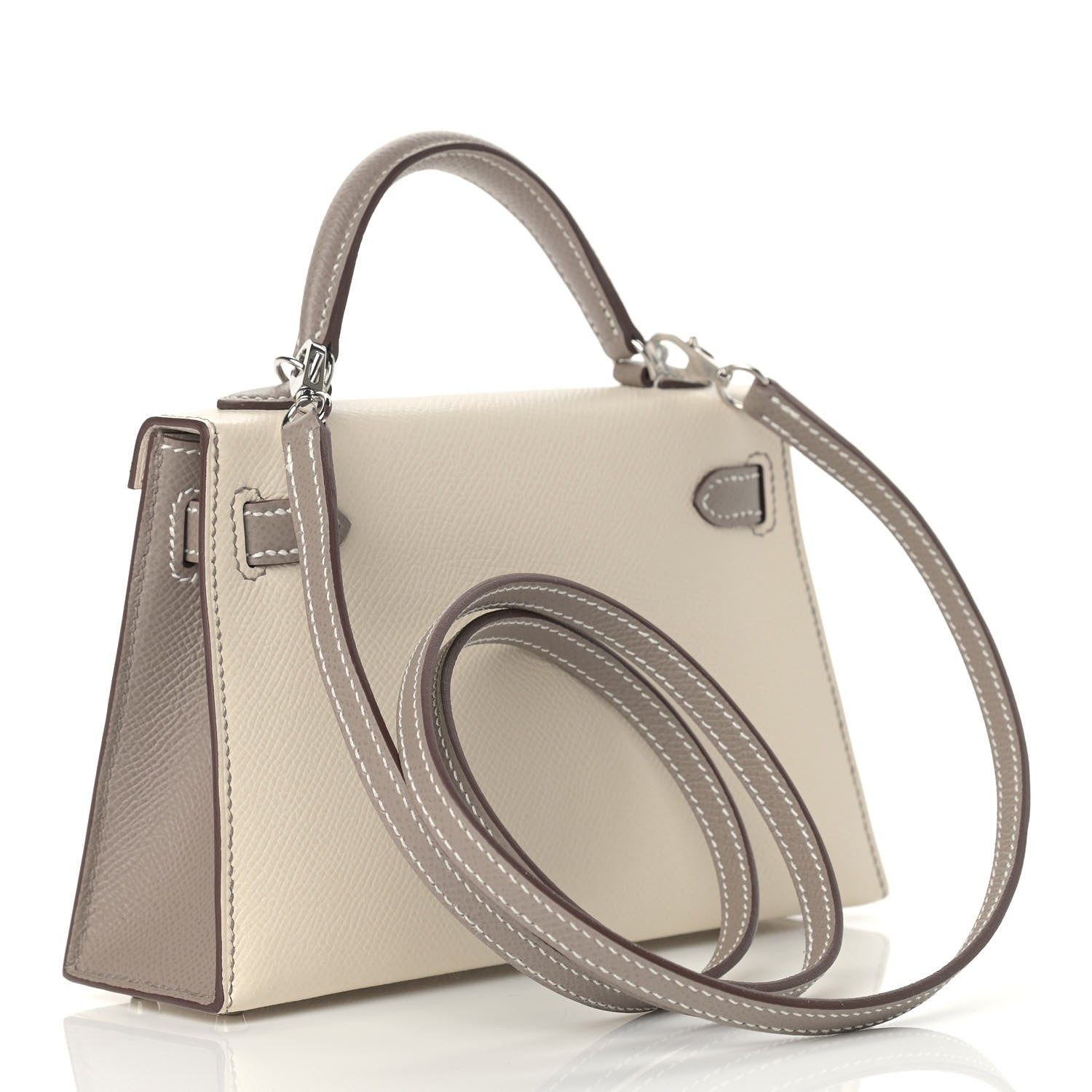 Hermes Epsom Horseshoe Mini Kelly Sellier 20 Craie Etoupe 4 of 11