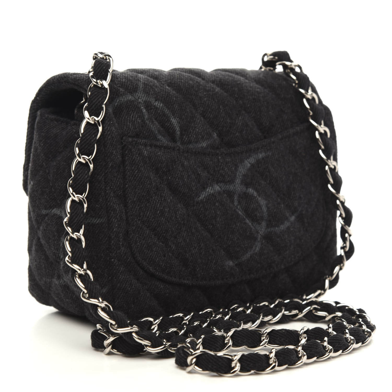 Chanel Denim CC Quilted Mini Square Flap Black 3 of 11