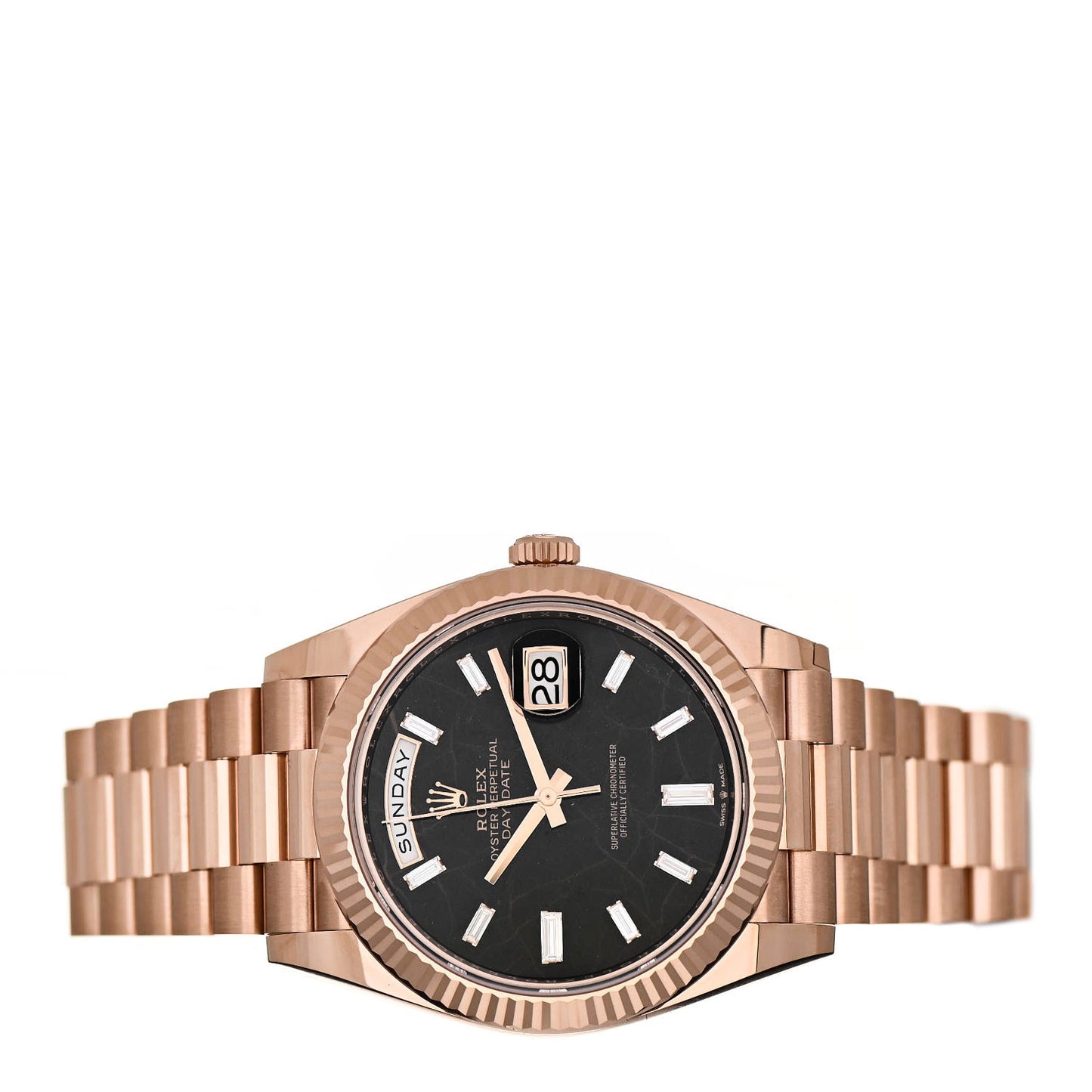 18K Everose Gold Diamond Eisenkiesel 40mm Oyster Perpetual Day-Date President Watch 228235