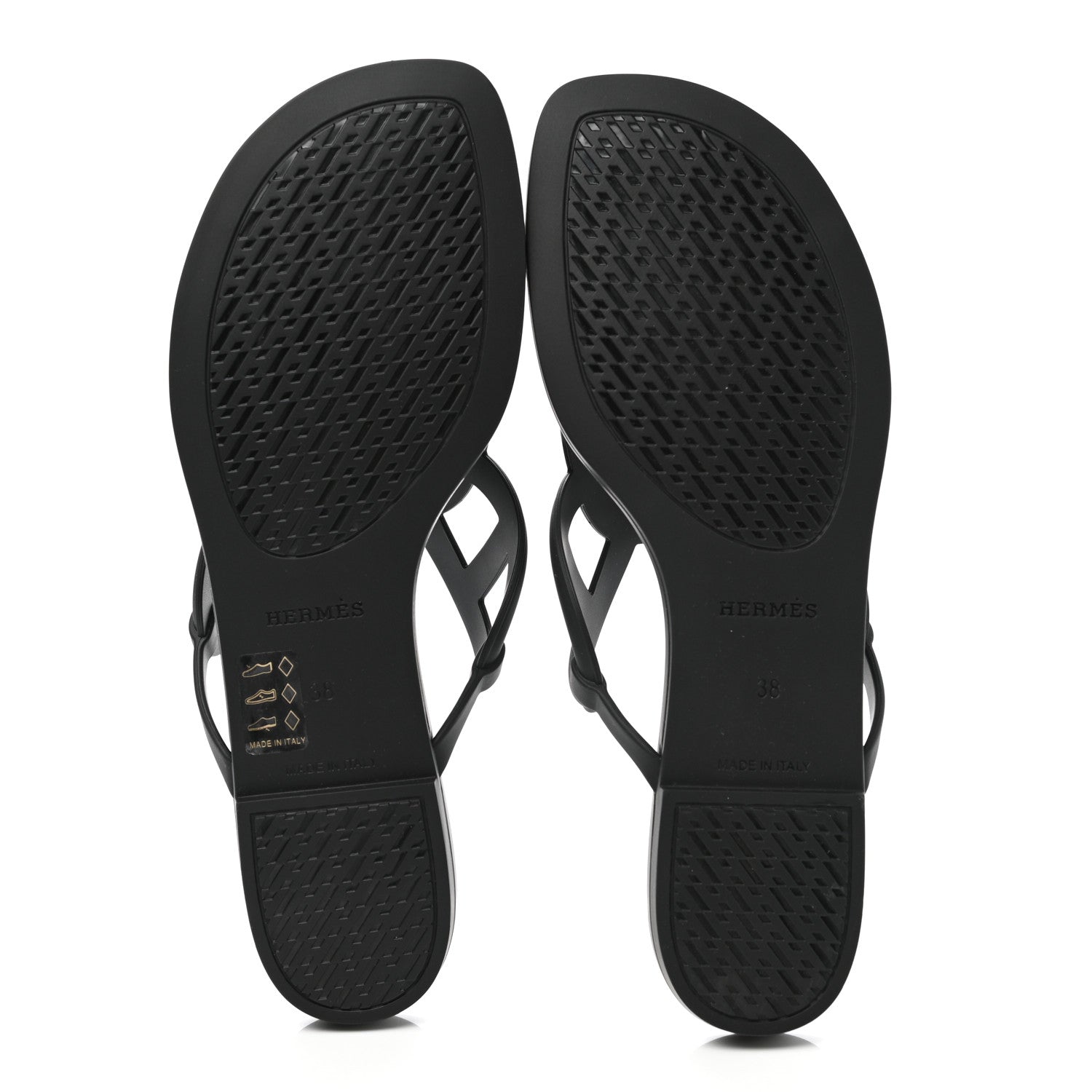 Hermes Rubber Womens Egerie Sandals 38 Black 5 of 9