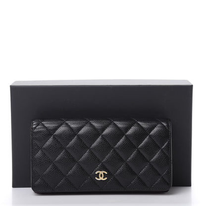 Chanel Caviar Quilted Yen Wallet Black 2 of 12