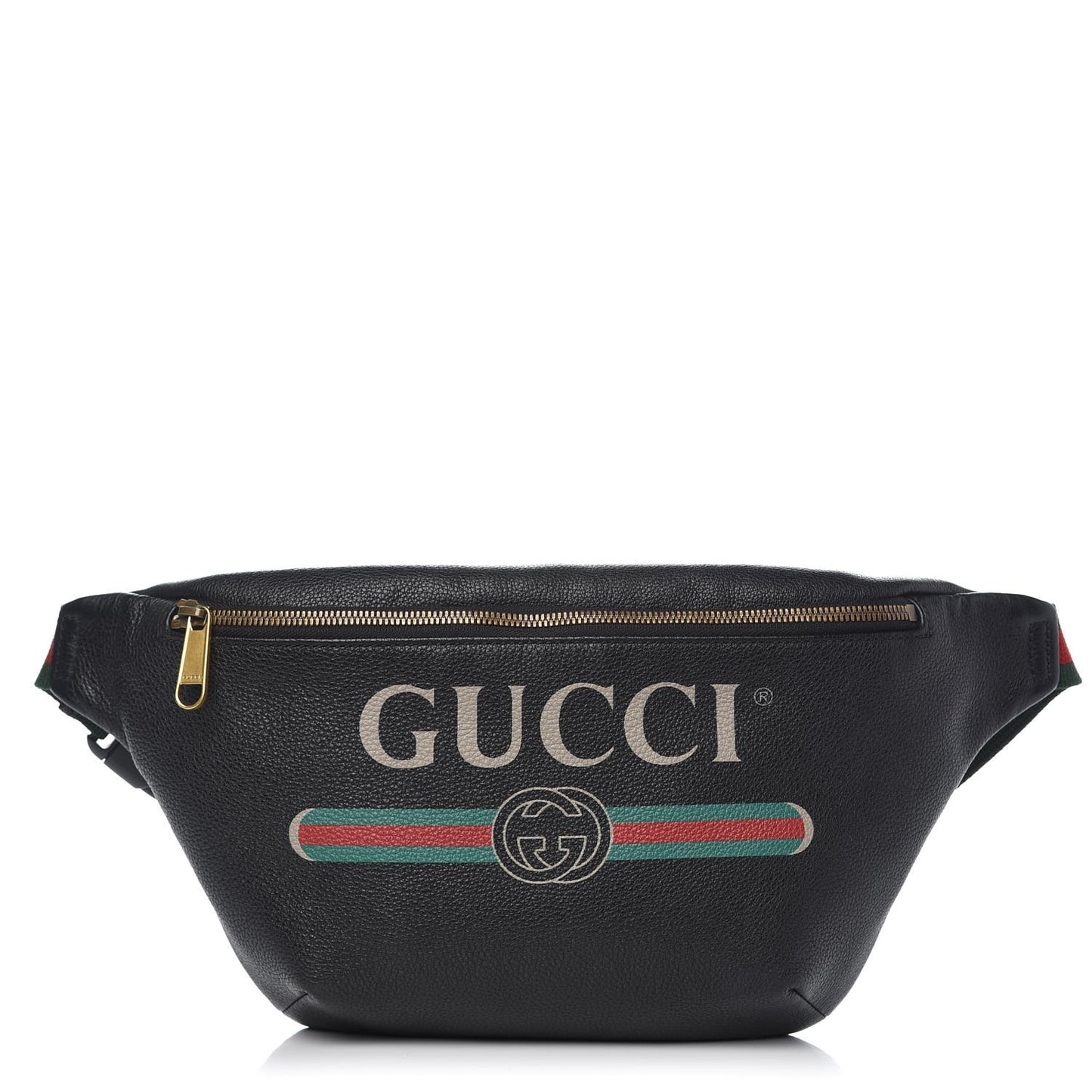 Grained Calfskin Logo Belt Bag Black