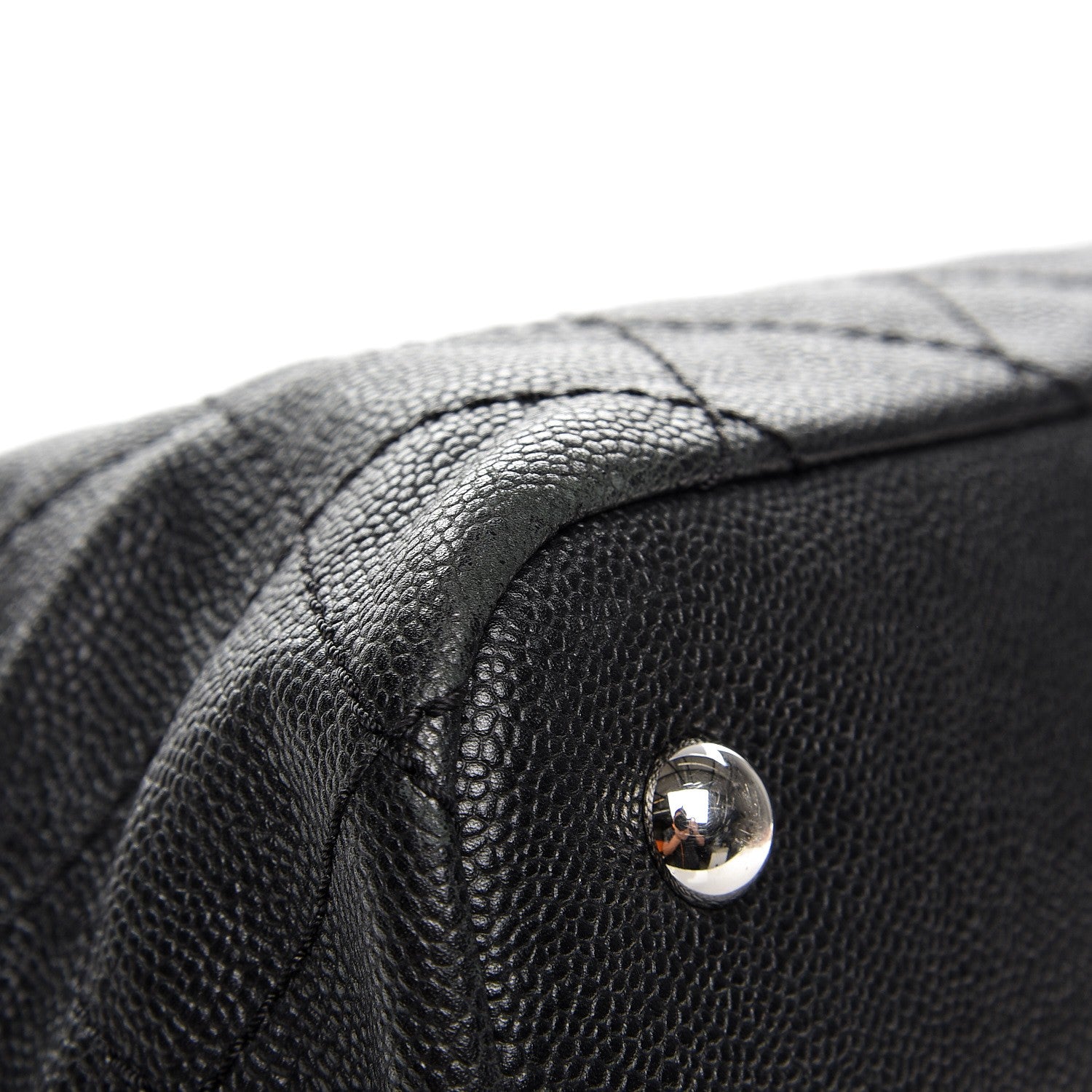 Chanel Grained Calfskin Quilted Large Daily Shopping Tote Black 9 of 14