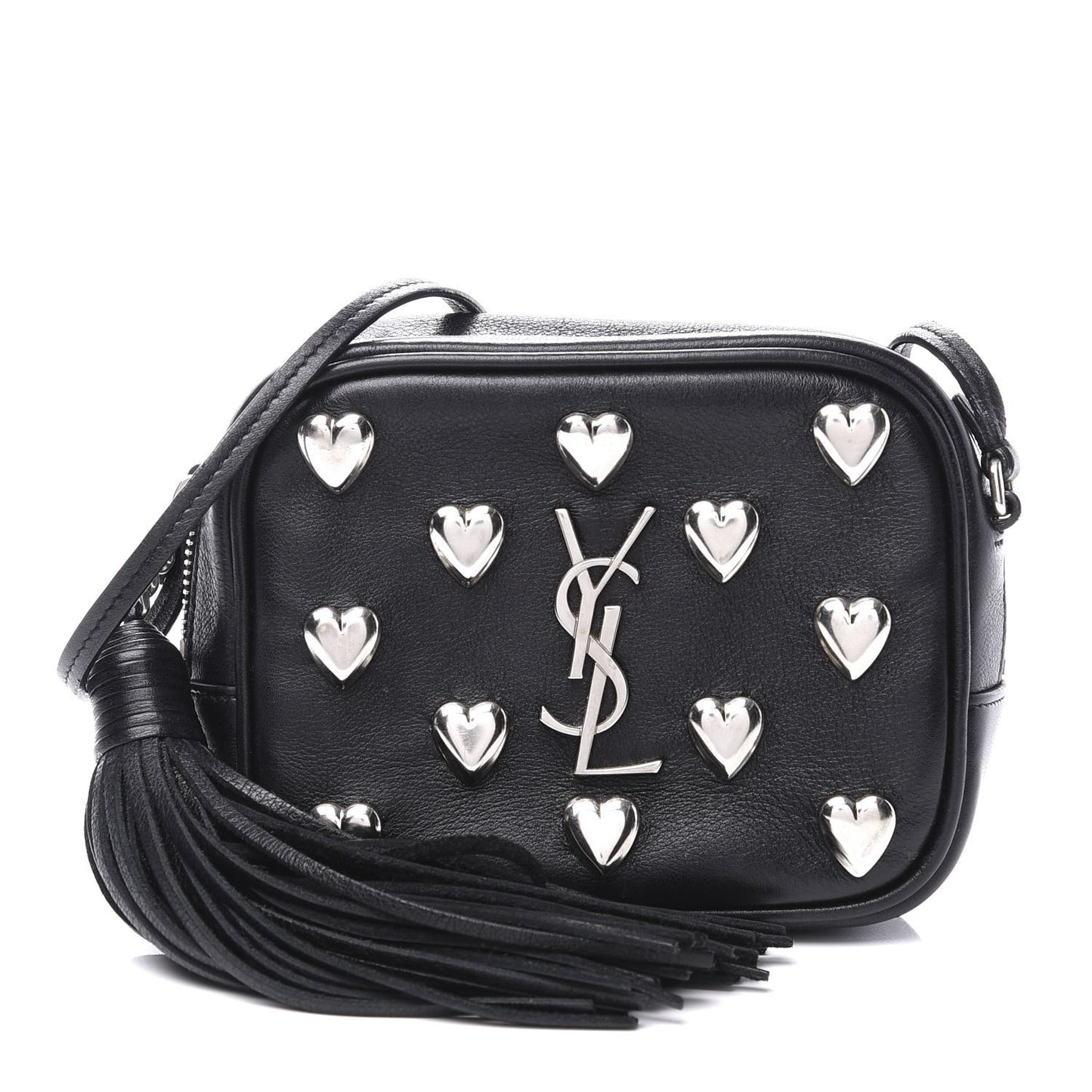 Nappa Studded Monogram Heart Blogger Bag Black