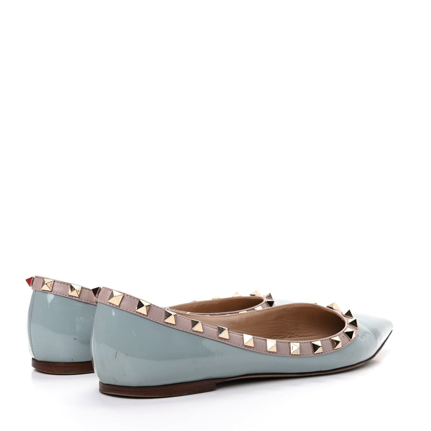 Valentino Garavani Patent Rockstud Ballerina Flats 38.5 Nube Poudre 4 of 11