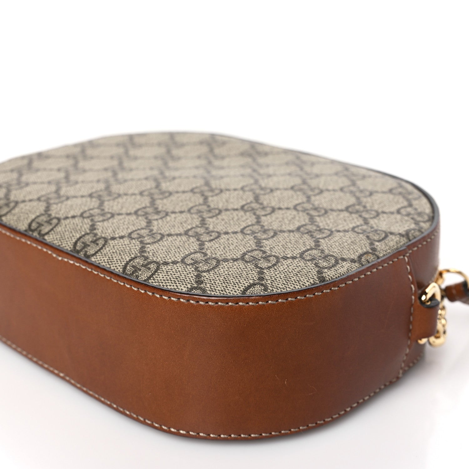 Gucci GG Supreme Monogram Cuoio Toscano Mini Chain Shoulder Bag Beige Ebony Cuir 8 of 8