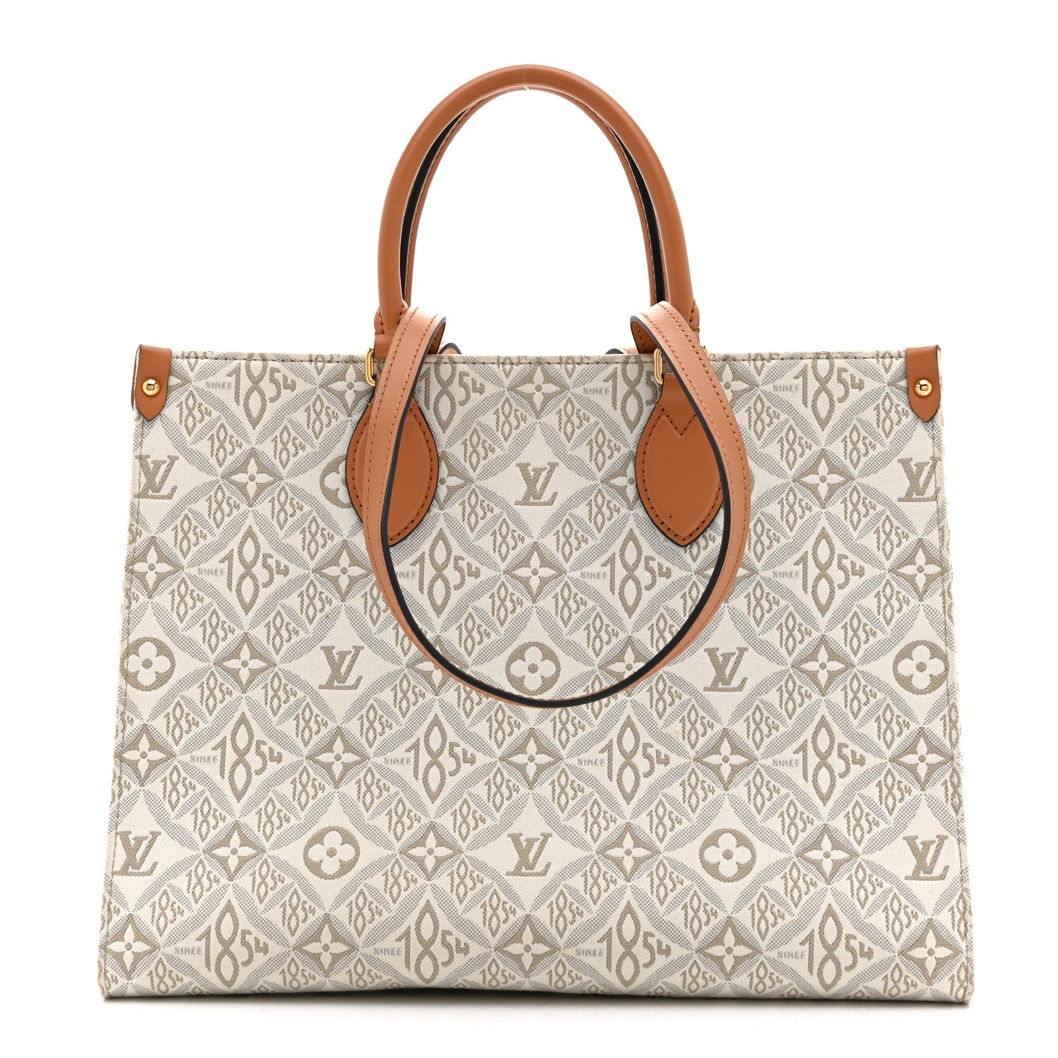 Louis Vuitton Jacquard Since 1854 Onthego MM Creme 1 of 9