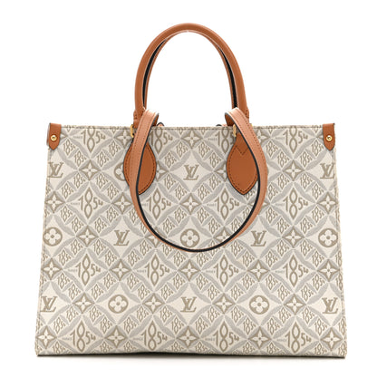 Louis Vuitton Jacquard Since 1854 Onthego MM Creme 1 of 9
