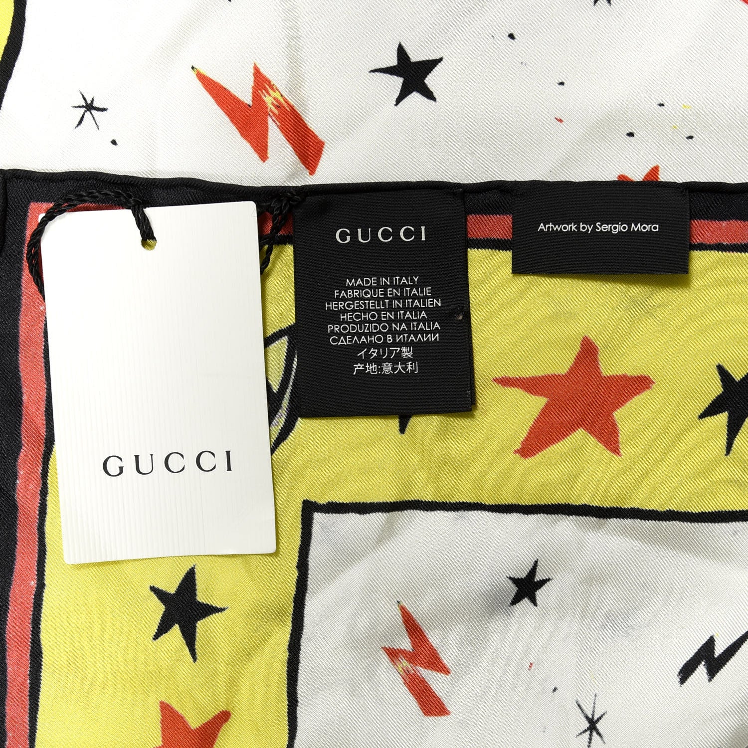 Gucci Silk Magician Print Square Scarf Multicolor 3 of 4