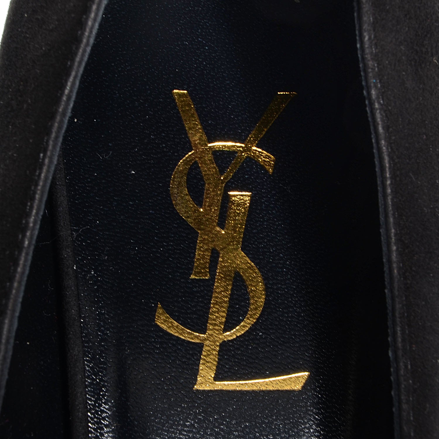 Saint Laurent Suede Patent Leather Tribtoo 80 Cap Toe Pumps 37.5 Black 7 of 7