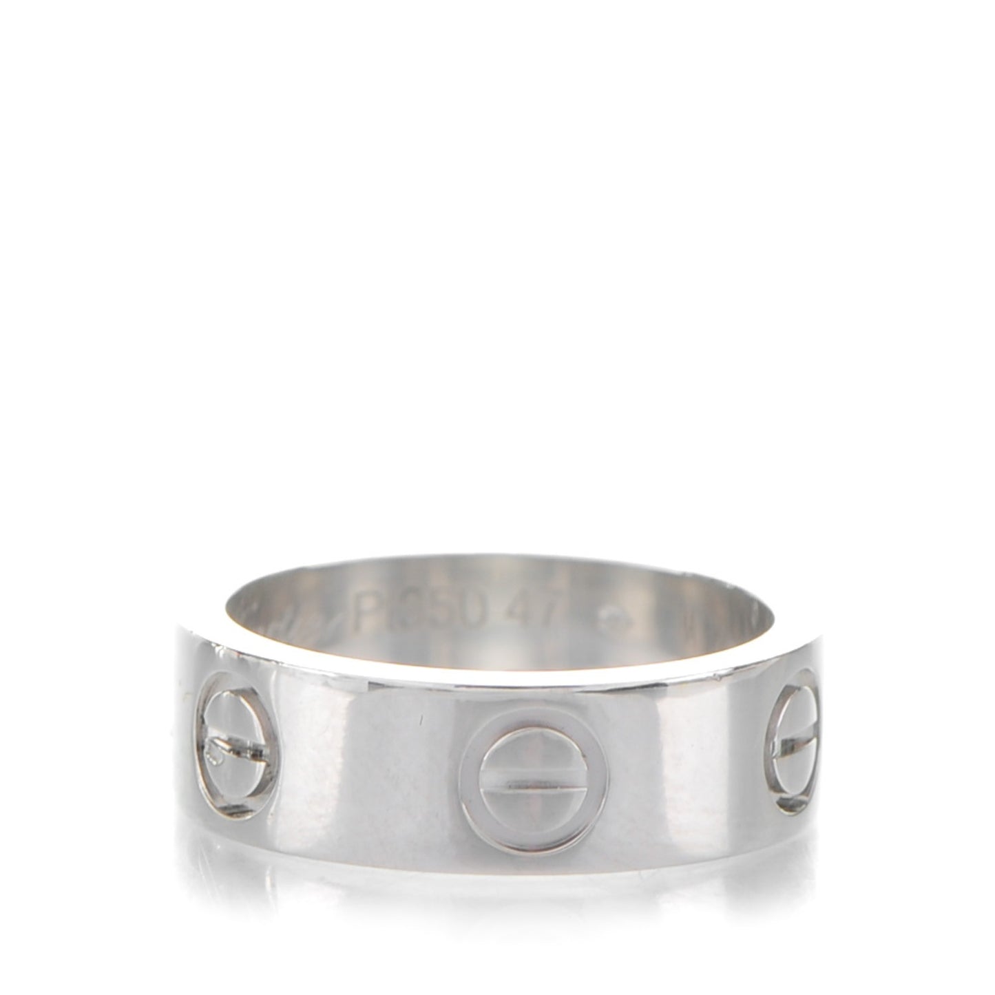 Platinum 5.5mm LOVE Ring 47 4.25