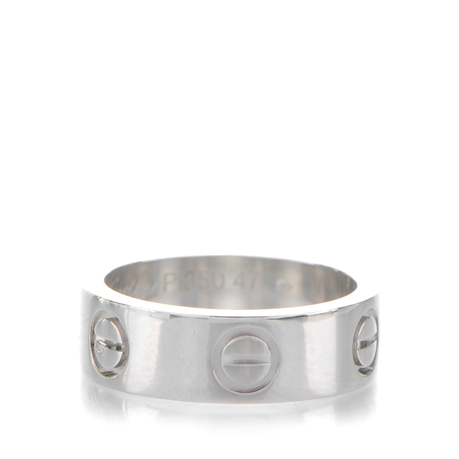 Cartier Platinum 5.5mm LOVE Ring 47 4.25 1 of 4
