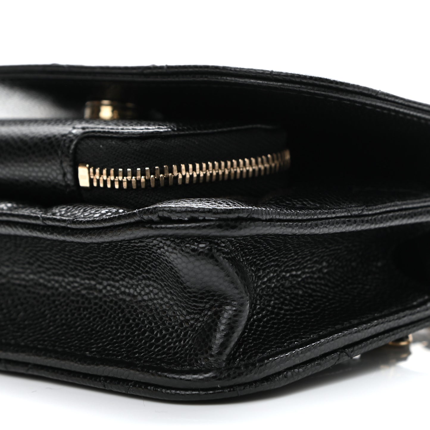 Caviar Quilted Business Affinity Clutch With Chain Black