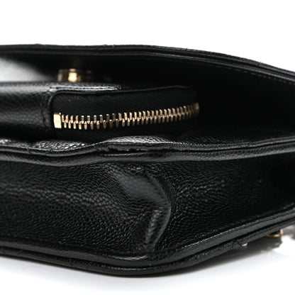 Chanel Caviar Quilted Business Affinity Clutch With Chain Black 10 of 11