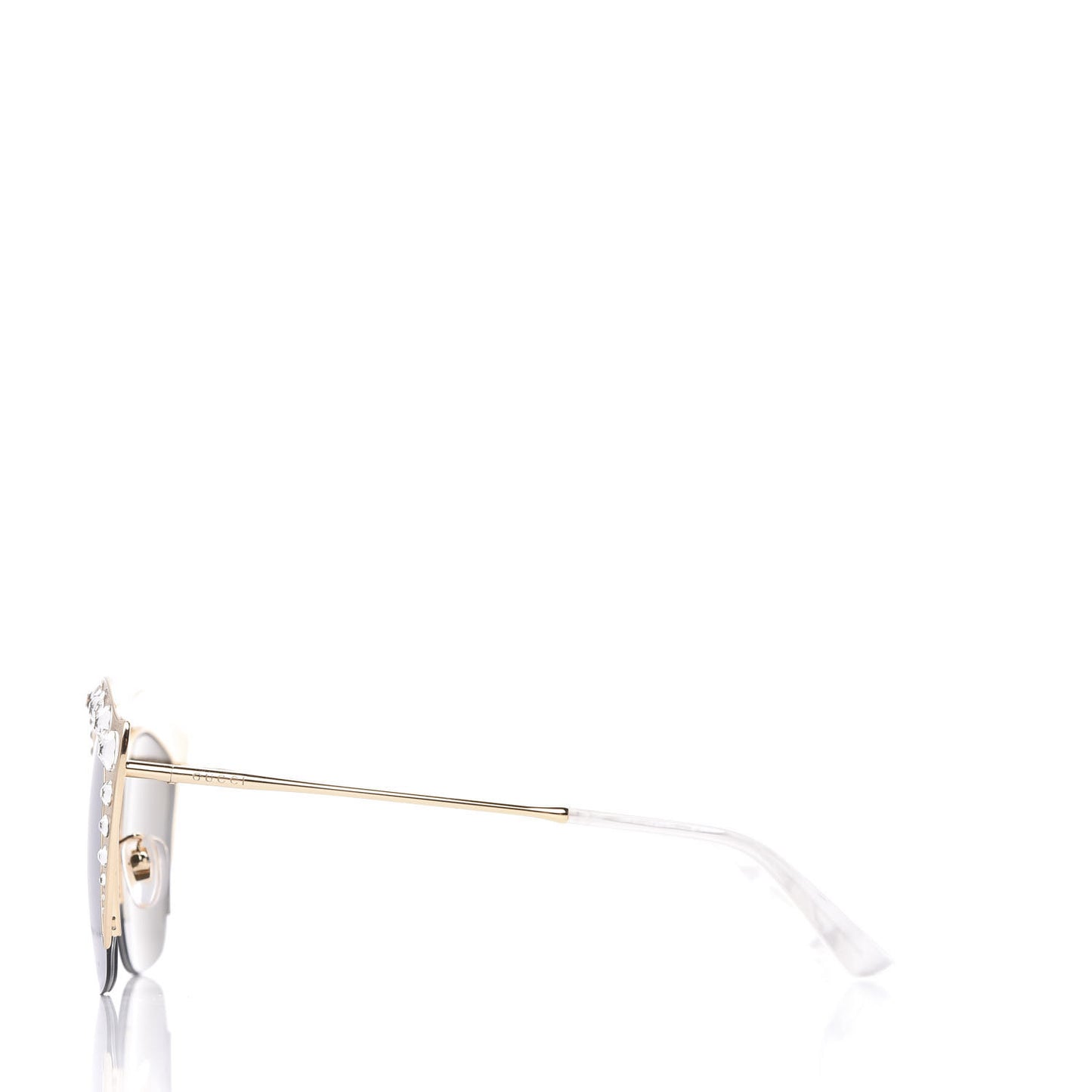 Metal Crystal Cat Eye Sunglasses GG00114S Gold