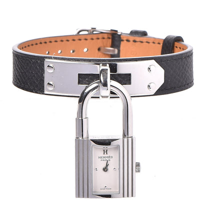 Hermes Stainless Steel Epsom 20mm Kelly Cadena Quartz Watch Noir 1 of 10