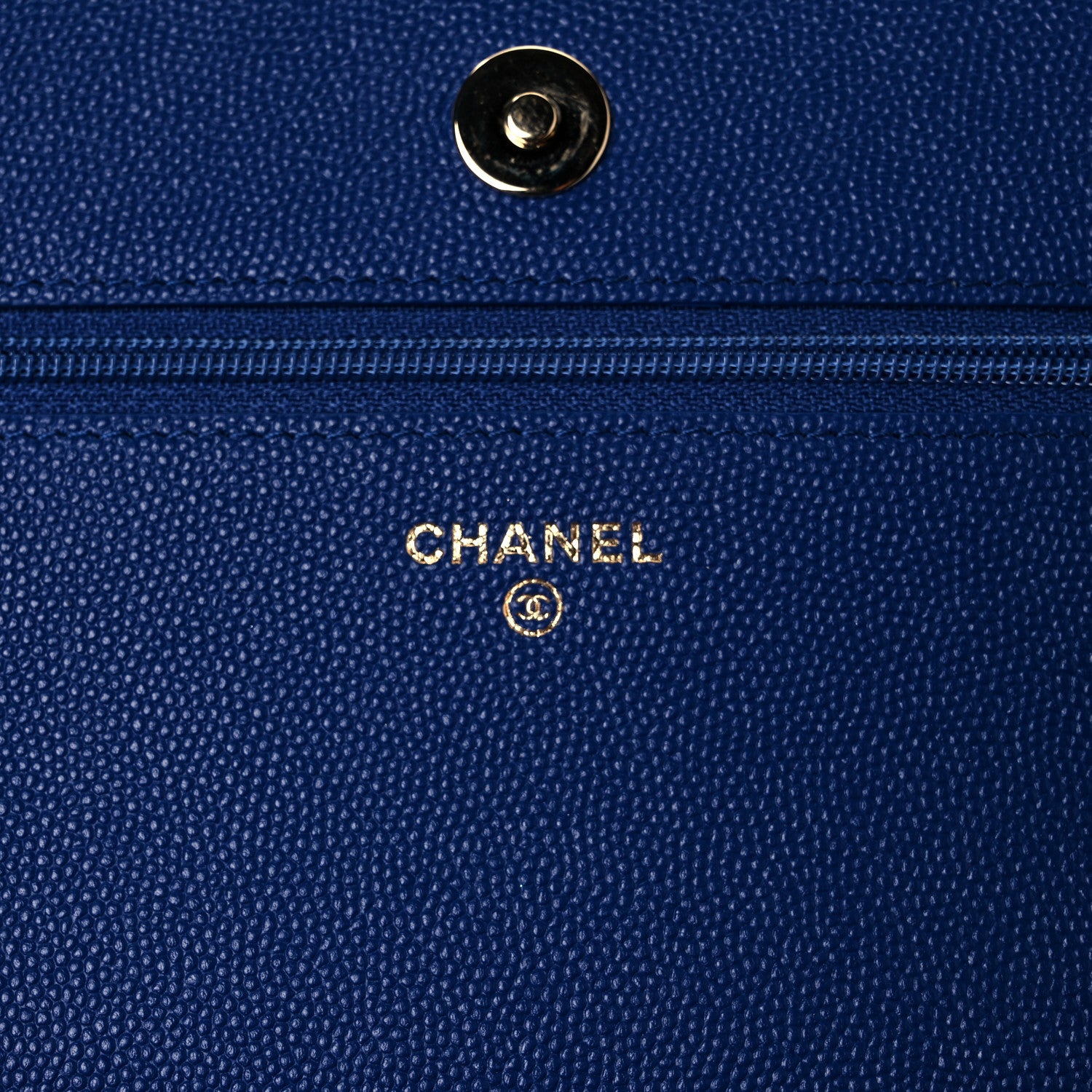Chanel Caviar Quilted Vintage Mademoiselle Wallet On Chain WOC Blue 6 of 10