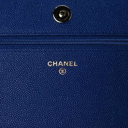 Chanel Caviar Quilted Vintage Mademoiselle Wallet On Chain WOC Blue 6 of 10
