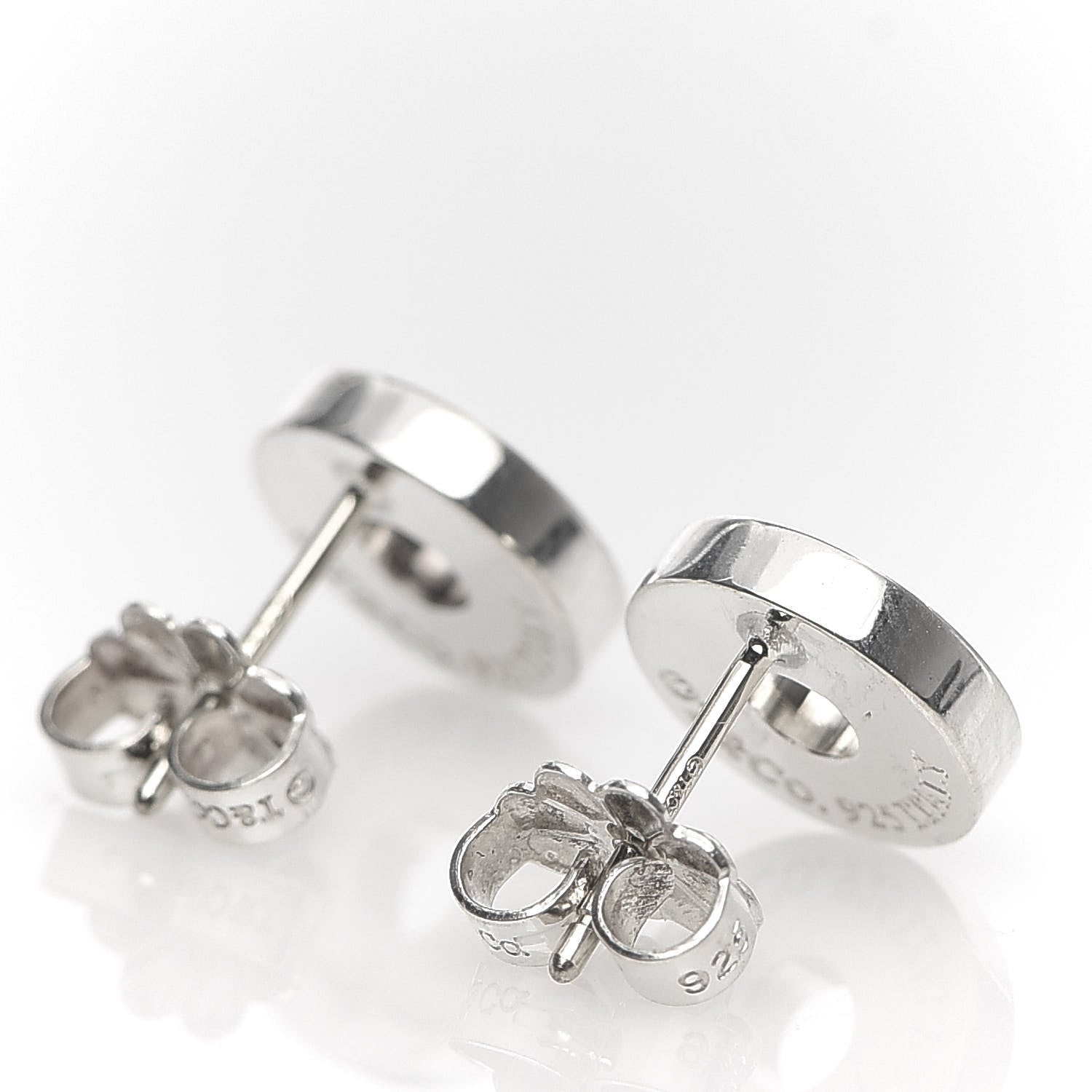 Tiffany Sterling Silver 1837 Circle Earrings 3 of 4